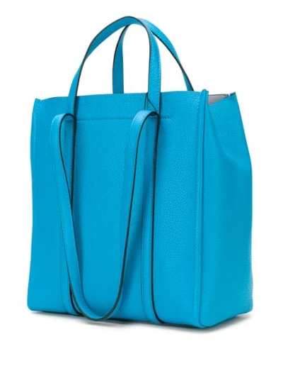 Shop Marc Jacobs Logo Embossed Tote Bag In Blue