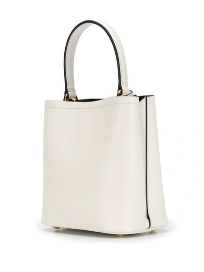 Shop Prada Mini Bucket Bag In White