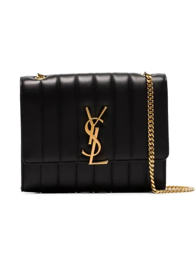 Shop Saint Laurent Vicky Crossbody Bag In Black