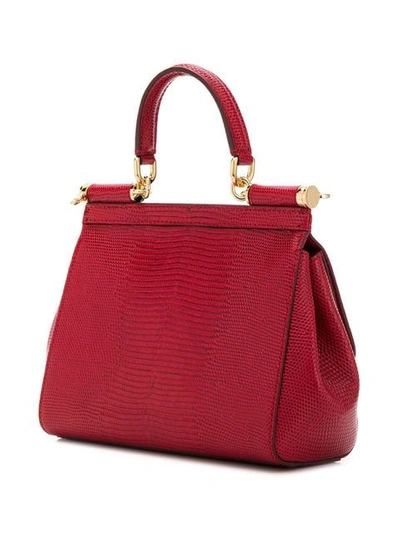 Shop Dolce & Gabbana Bouquet Brooch Tote Bag In Red
