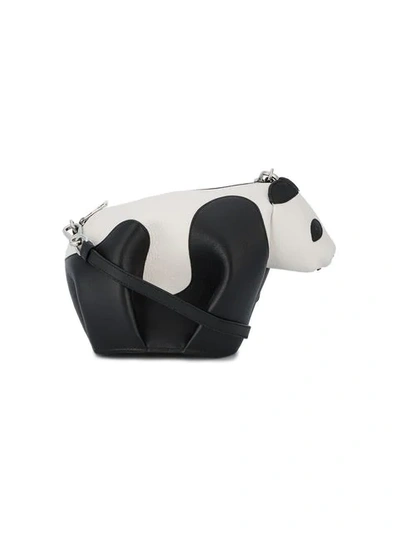 Shop Loewe Panda Mini Leather Bag In Black