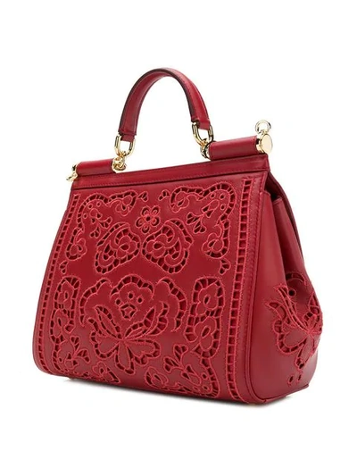 Shop Dolce & Gabbana Sicily Tote Bag In Red