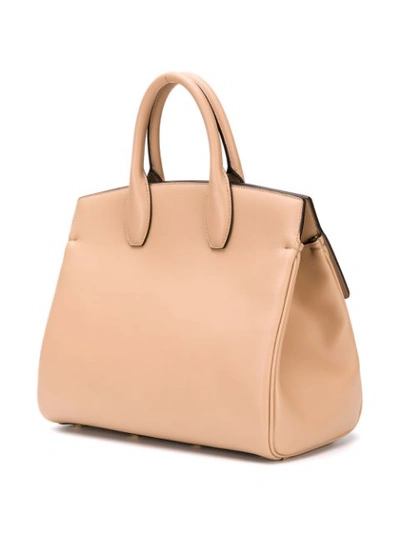 Shop Ferragamo Salvatore  The Studio Tote - Neutrals