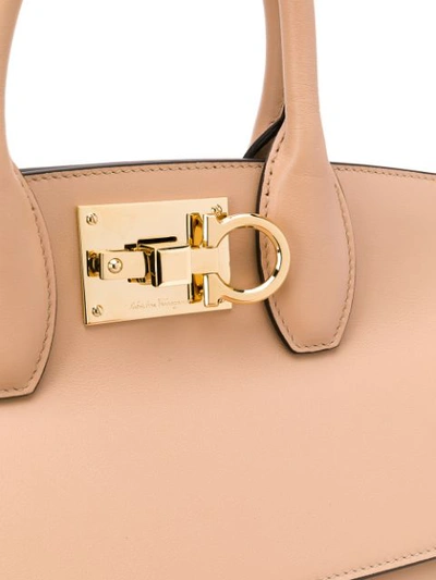 Shop Ferragamo Salvatore  The Studio Tote - Neutrals