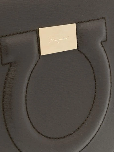 Shop Ferragamo Foldover Top Cross Body Bag In Grey