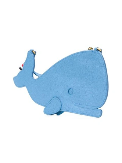 Shop Thom Browne Whale Icon Flat Clutch In Blue