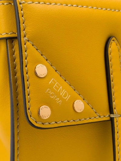 Shop Fendi Mini Flip Shoulder Bag In Yellow