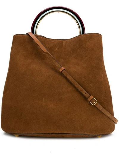 Shop Marni Pannier Tote Bag In Brown