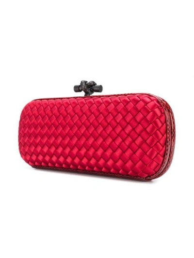 Shop Bottega Veneta Stretch Knot Clutch In Red