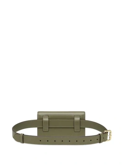 Shop Fendi F Logo Plaque Belt Bag In Green