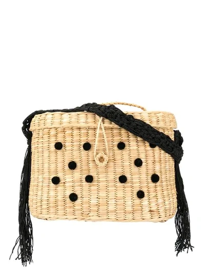 NANNACAY KIKI POMPOM MEDIUM BAG - 大地色