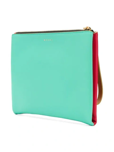 Shop Marni Colour Block Pouch In Red
