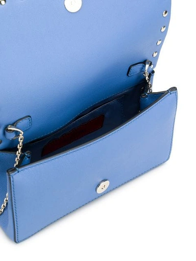 Shop Valentino Garavani Rockstud Clutch In Blue
