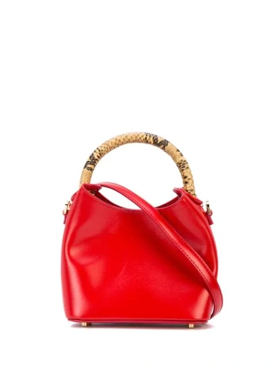 Shop Elleme Contrasting Handle Cross Body Bag In Red