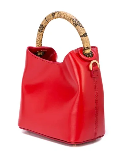 Shop Elleme Contrasting Handle Cross Body Bag In Red