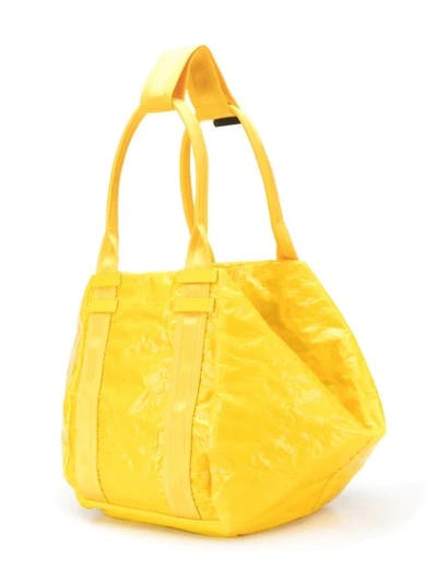 Shop Diesel Shiny Hobo Bag In Yellow