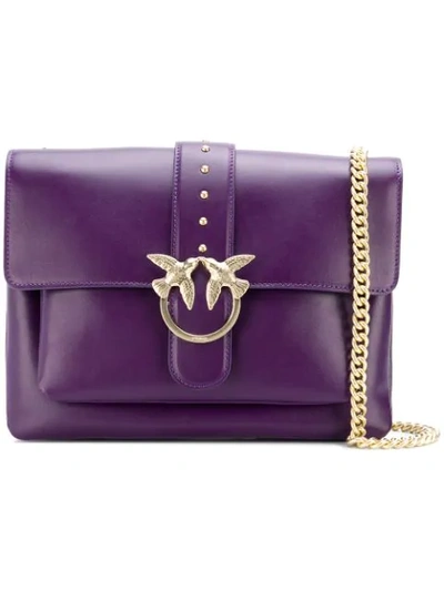 Shop Pinko Big Love Simply Shoulder Bag In Purple
