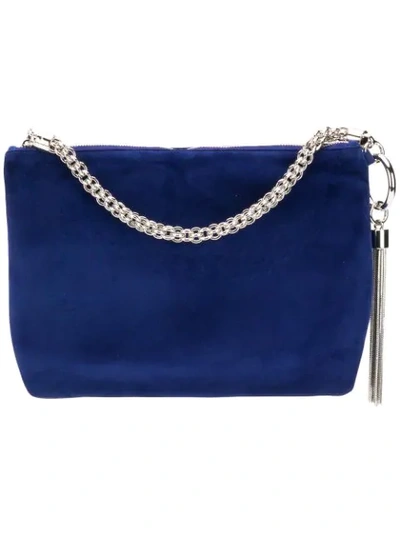 Shop Jimmy Choo Callie Clutch Bag In Blue
