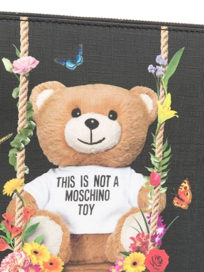 Shop Moschino Toy Bear Clutch In Black