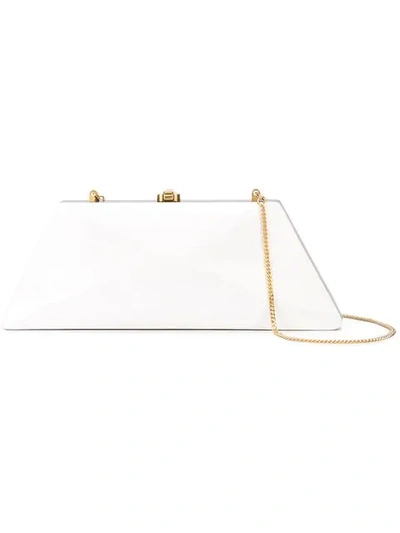 Shop Rocio Trapeze Shaped Clutch Bag In White
