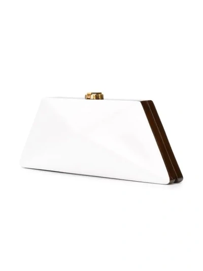 Shop Rocio Trapeze Shaped Clutch Bag In White