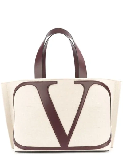 VALENTINO VALENTINO GARAVANI VLOGO BEACH BAG - 大地色