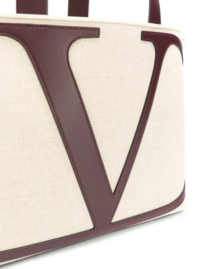 Shop Valentino Garavani Vlogo Beach Bag In Neutrals