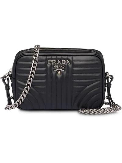Shop Prada Diagramme Crossbody Bag In Black