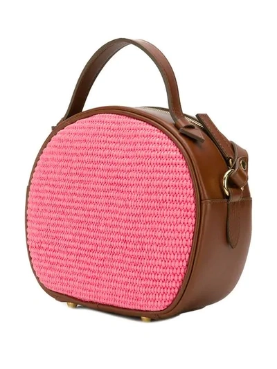 Shop L'autre Chose Raffia Camera Bag In Pink