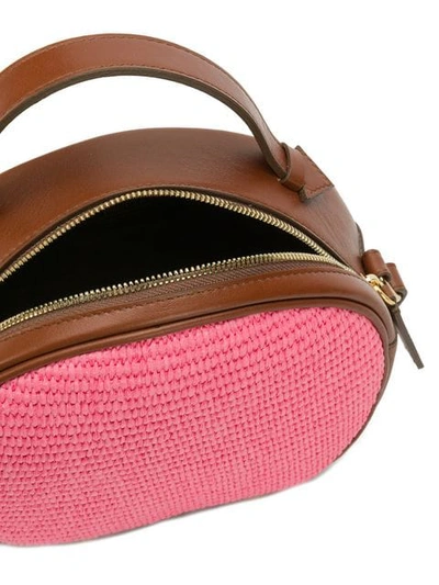 Shop L'autre Chose Raffia Camera Bag In Pink