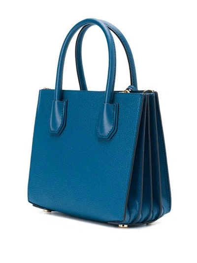 Shop Michael Michael Kors Leather Tote Bag In Blue