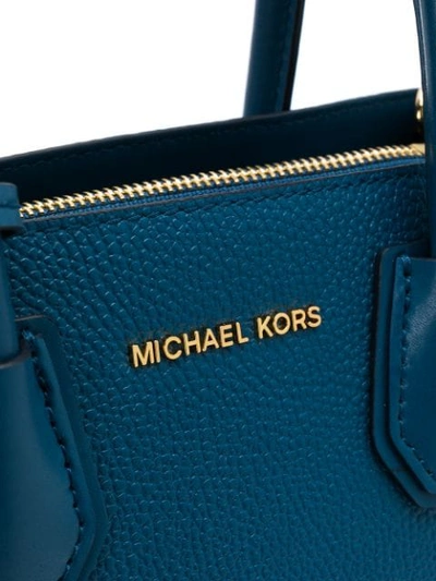 Shop Michael Michael Kors Leather Tote Bag In Blue