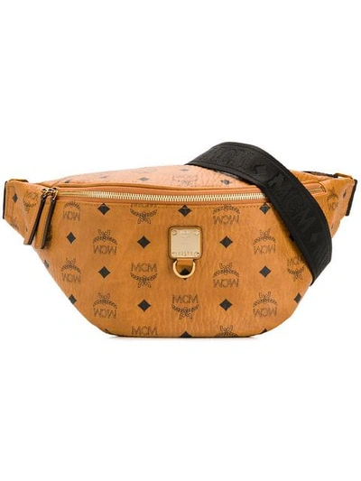 Shop Mcm Fursten Logo Belt Bag In Brown