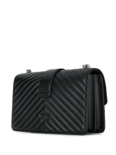 Shop Pinko Mix Love Quilted Bag In Black