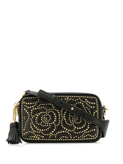 Shop Michael Kors Micro-stud Crossbody Bag - Black