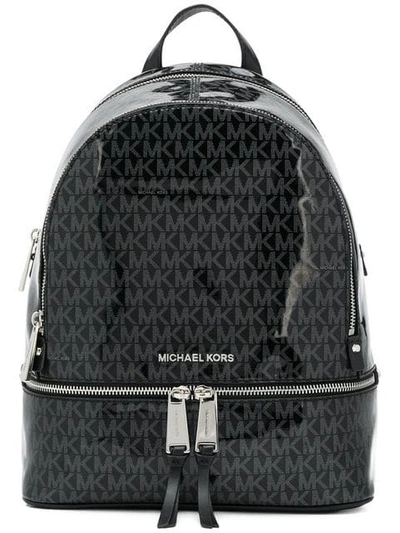 Shop Michael Michael Kors Monogram Backpack In Black