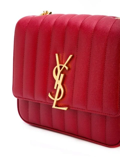Shop Saint Laurent Vicky Shoulder Bag In Red
