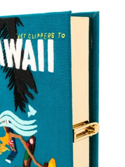 Shop Olympia Le-tan Hawaiian Surfers Clutch Bag In Blue