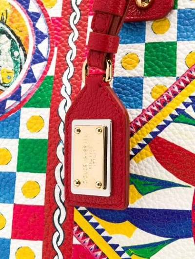 Shop Dolce & Gabbana Sicilian Carretto Beatrice Tote Bag In Red