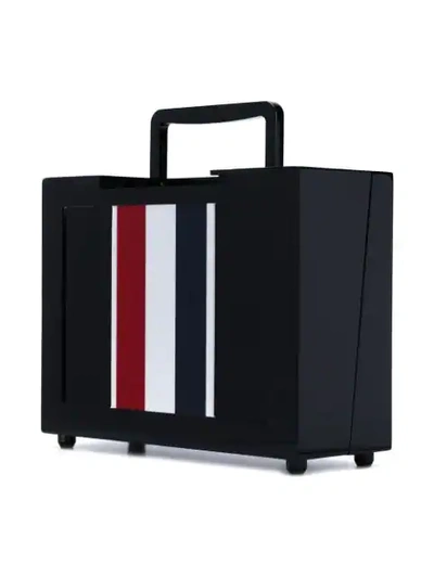 Shop Thom Browne Rwb Stripe Plexiglass Lunchbox Bag In 001 Black