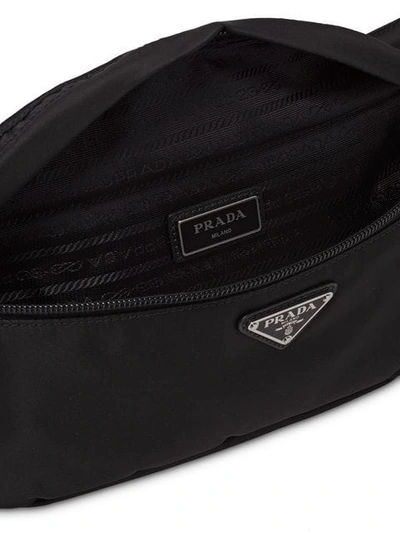 Shop Prada Logo Plaque Adjustable Belt Bag In Black