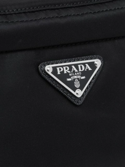 Shop Prada Logo Plaque Adjustable Belt Bag In Black