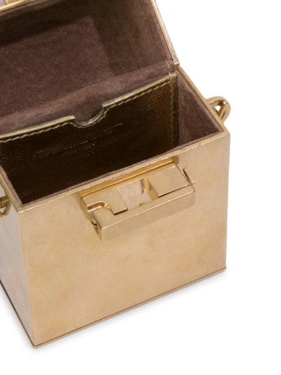 Shop Oscar De La Renta Alibi Mini Metal Bag In Gold