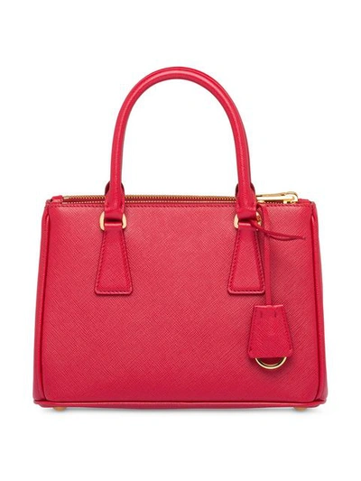 Shop Prada Mini Galleria Tote Bag In Red