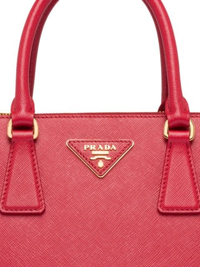 Shop Prada Mini Galleria Tote Bag In Red