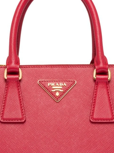 Prada Small Galleria Leather Tote Bag In Red