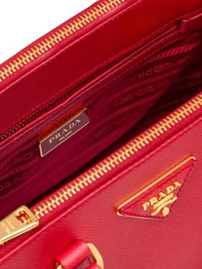 Shop Prada Mini Galleria Tote Bag In Red