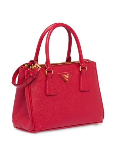 Shop Prada Mini Galleria Tote Bag In Red