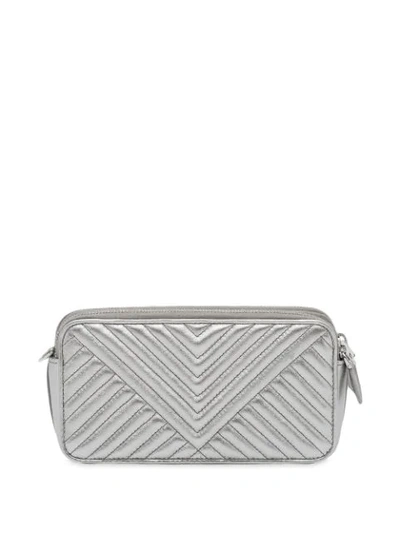 Shop Prada Mini Shoulder Bag In Silver