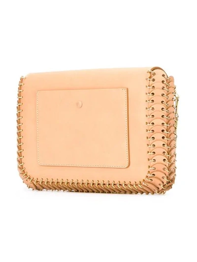 Shop Paco Rabanne Front Flap Shoulder Bag In Neutrals